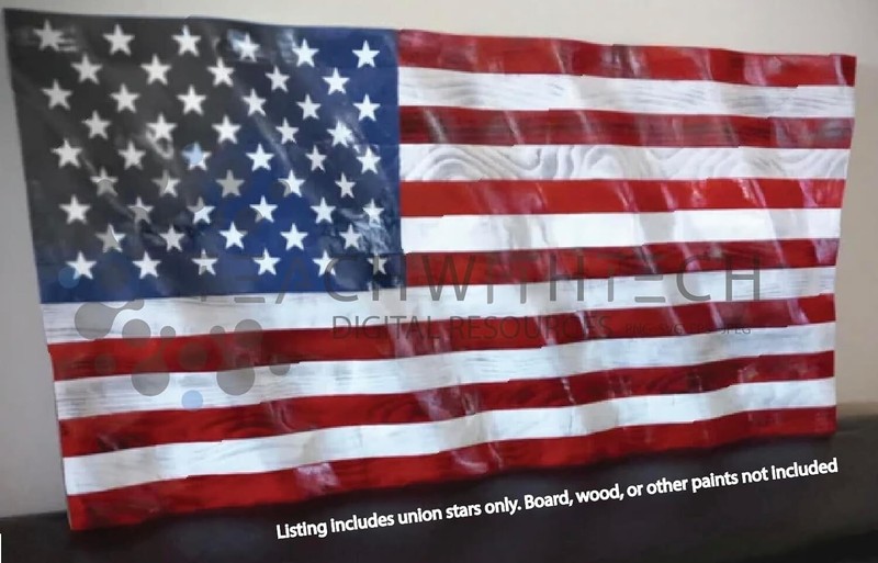 American Flag Vinyl Star Union Vinyl Application | DIY Wood Flag Stars Flagmaker gallery