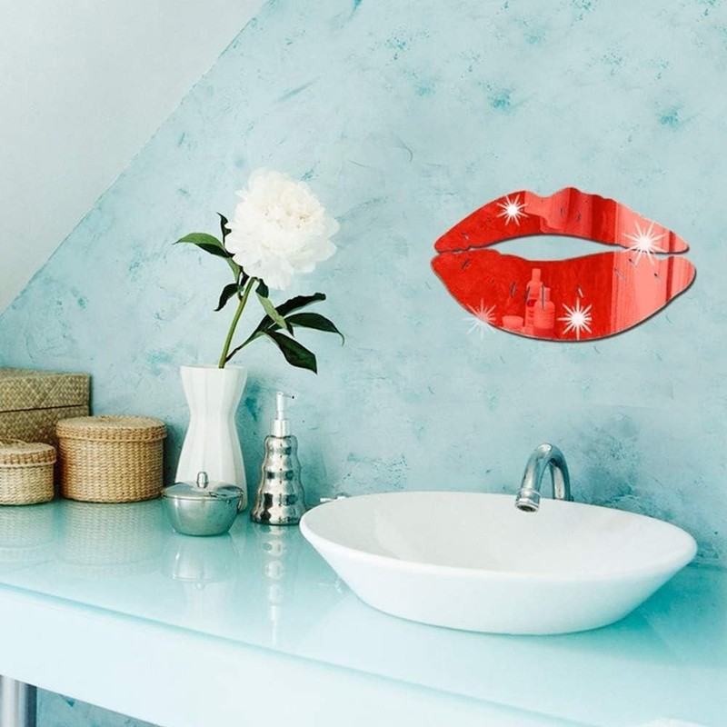 Minimalist Acrylic Kiss Shape Wall Stickers - Transform Your Space Effortlessly gallery