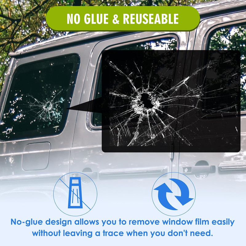 7.5" Broken Glass Decal - 3 Pack Waterproof Reusable Broken Screen Prank Sticker gallery