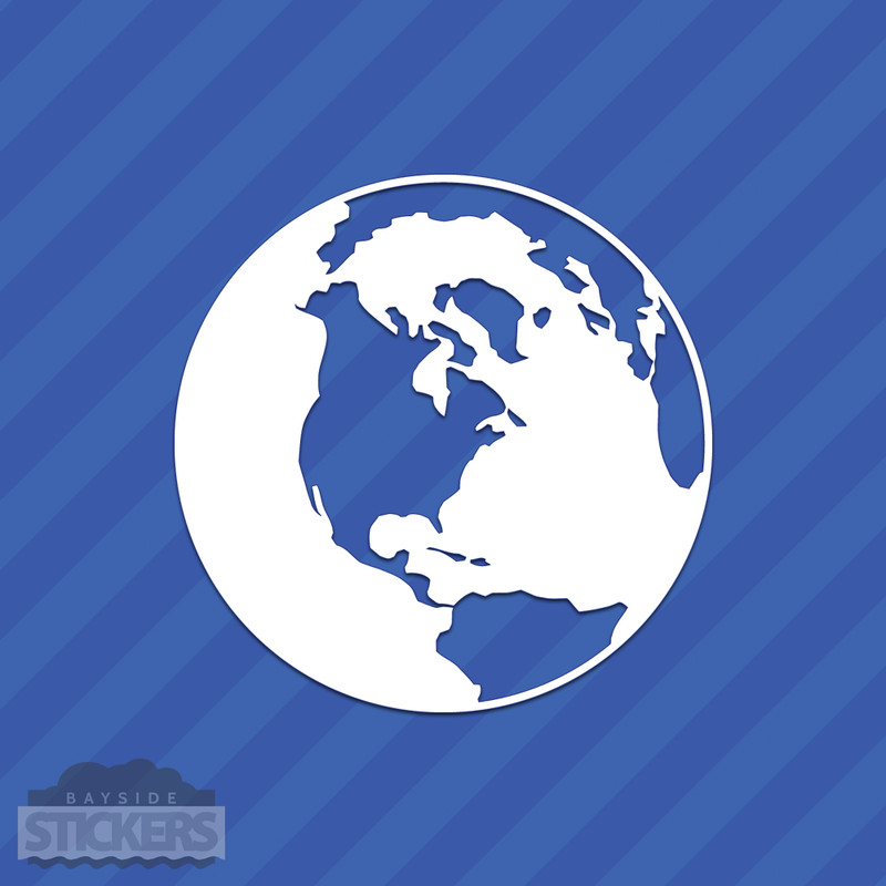Planet Earth World Globe Vinyl Decal Sticker