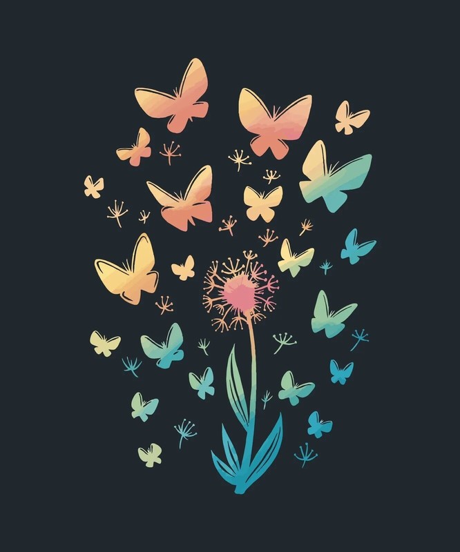 Butterfly Dandelion Sticker Decal