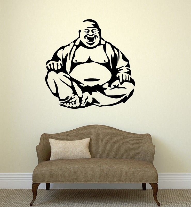 Happiness Laughing Buddha Amulet Buddhism Wall Stickers Vinyl Decal (ig2094) gallery