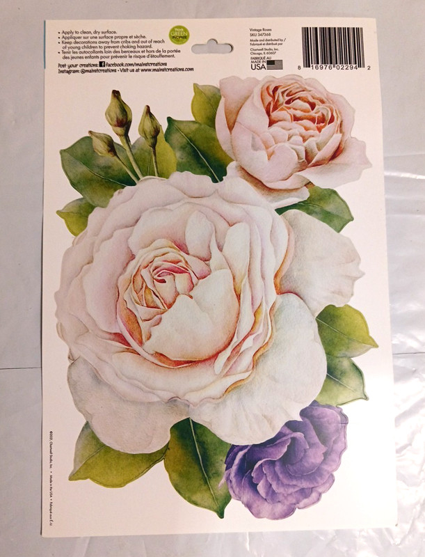 Wall Decals 10" Flowers. Rose + Pink. 3 sets. Peel and stick floral decorations gallery