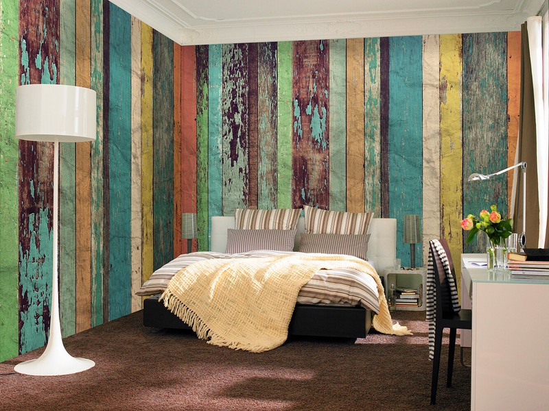 BEACH WOOD Wallpaper 144″x100″ Removable Wall Mural Barn Plank Fence Timber DIY