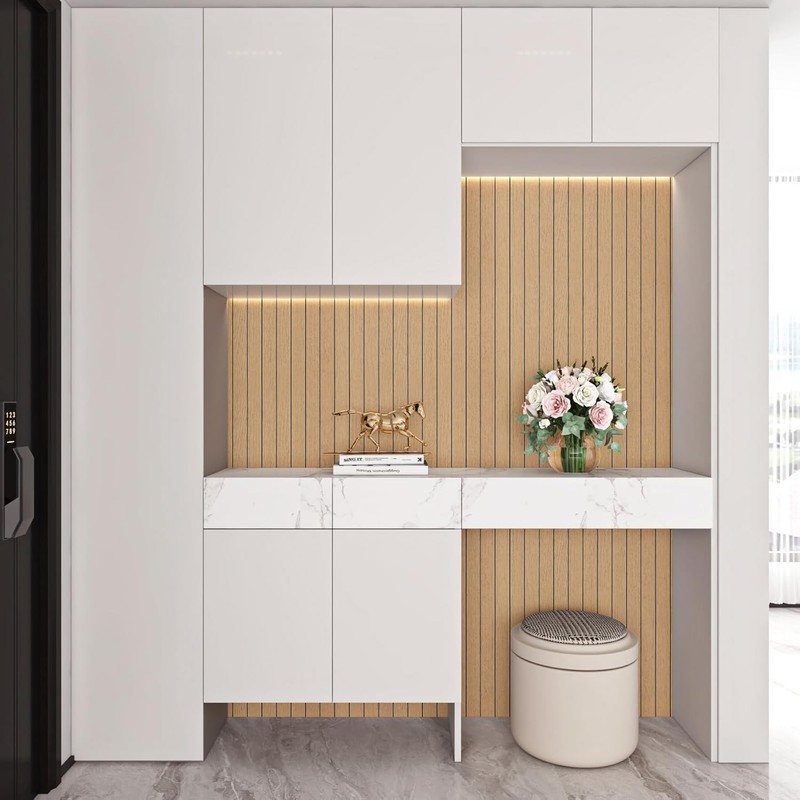 Honey Wood 3D Wall Panels Self Adhesive 23.6"X 196.8" PVC Stick on Wood Panels gallery