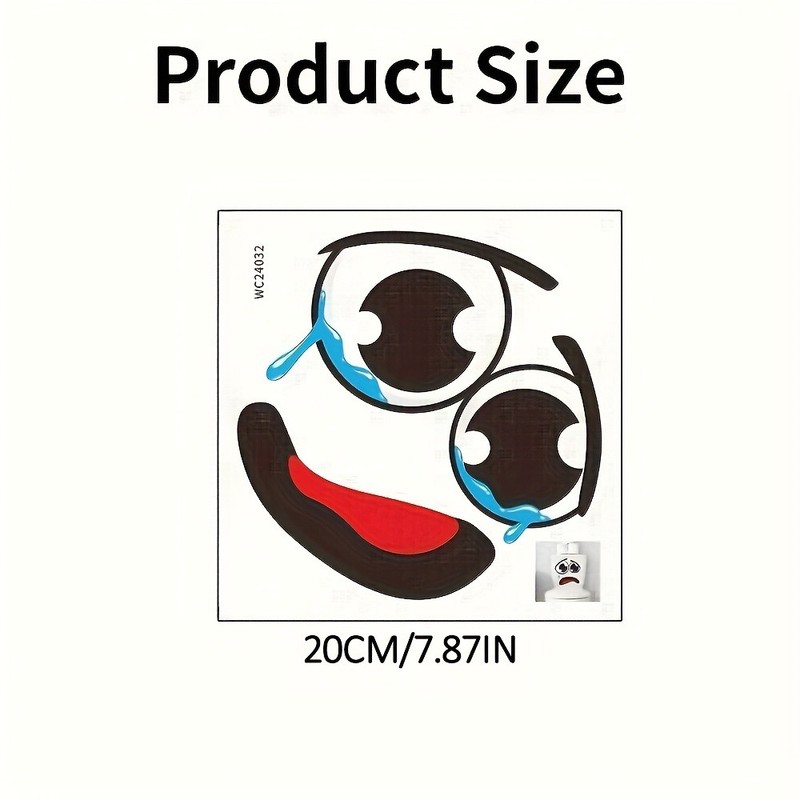 Lightweight Adaptable Compact Funny Crying Face Toilet Sticker for Bathroom Home gallery