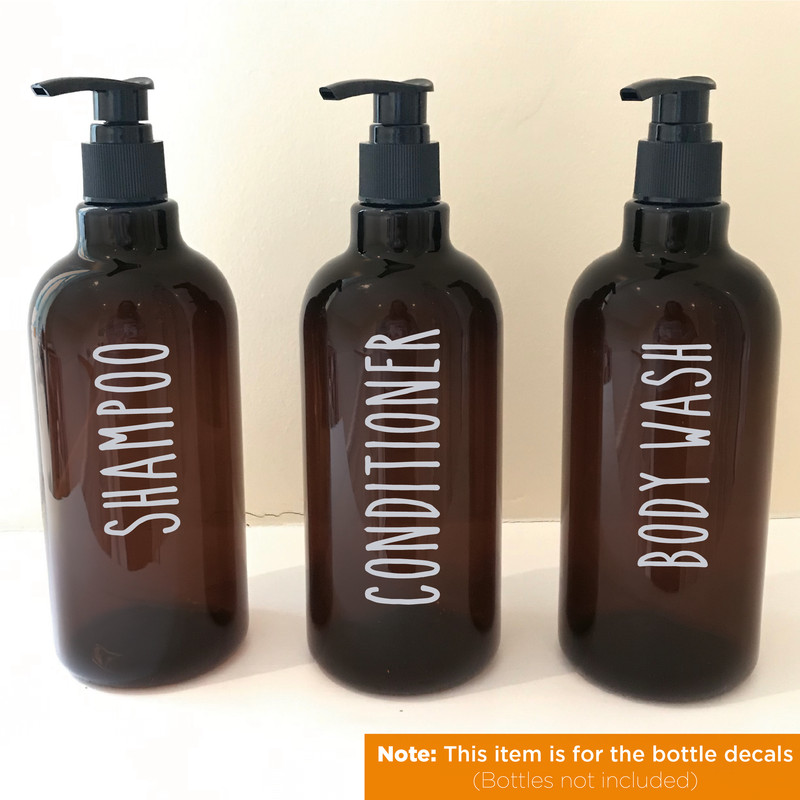 Set of 3 SHAMPOO, CONDITIONER & BODY WASH - Hinch bottle decal stickers (Type 5) gallery