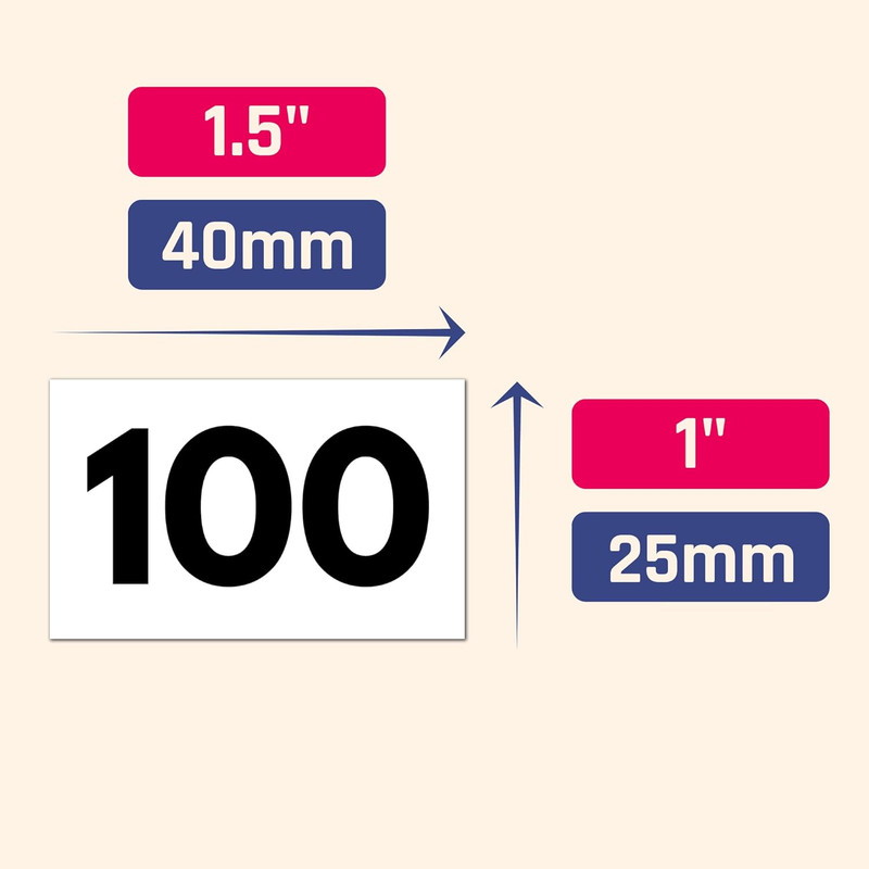 5 Sets, 1-100 Number Stickers Waterproof Vinyl - 1.5" x 1", Black Numbers gallery