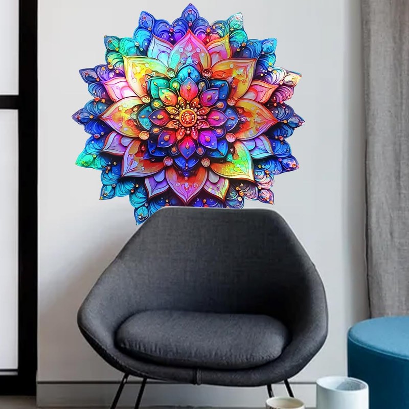 Mandala Wall Decal Metallic Effect Peel and Stick 3D Lotus Floral Wall Sticke... gallery