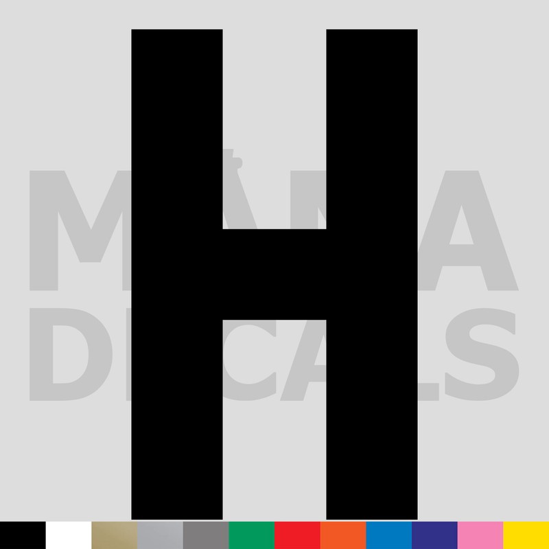 Jersey Letter H Vinyl Die Cut Decal Sticker – Sport Athlete Alphabet Text