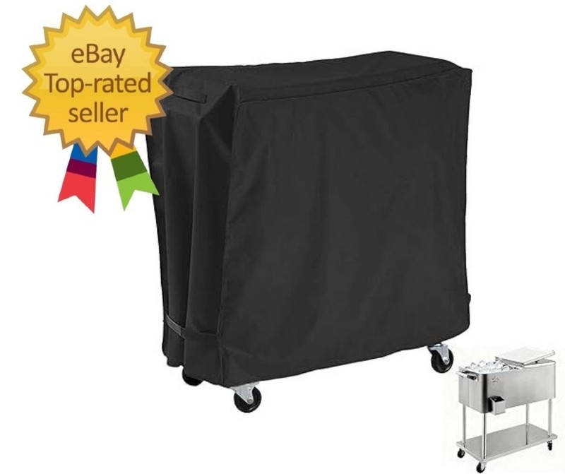 Patio Cooler Cart Cover,Waterproof Ice Chest Cart Cover Fits 65-80 Quart Pati…