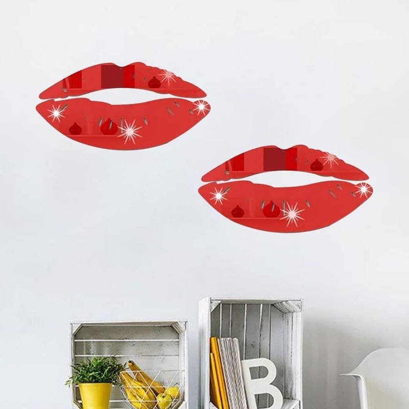 Minimalist Acrylic Kiss Shape Wall Stickers - Transform Your Space Effortlessly gallery