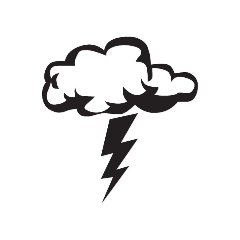 Storm Cloud Lightning Bolt – Vinyl Decal – Multiple Color & Sizes – ebn1399