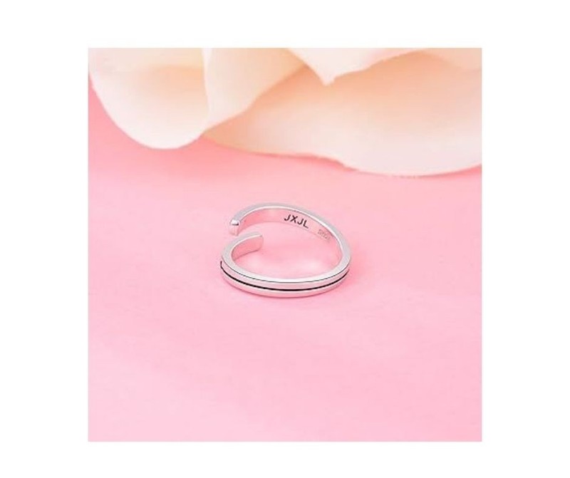 Silver Adjustable Ring Inspirational Jewelry S925 Sterling Wrap Open Ring for Wo gallery