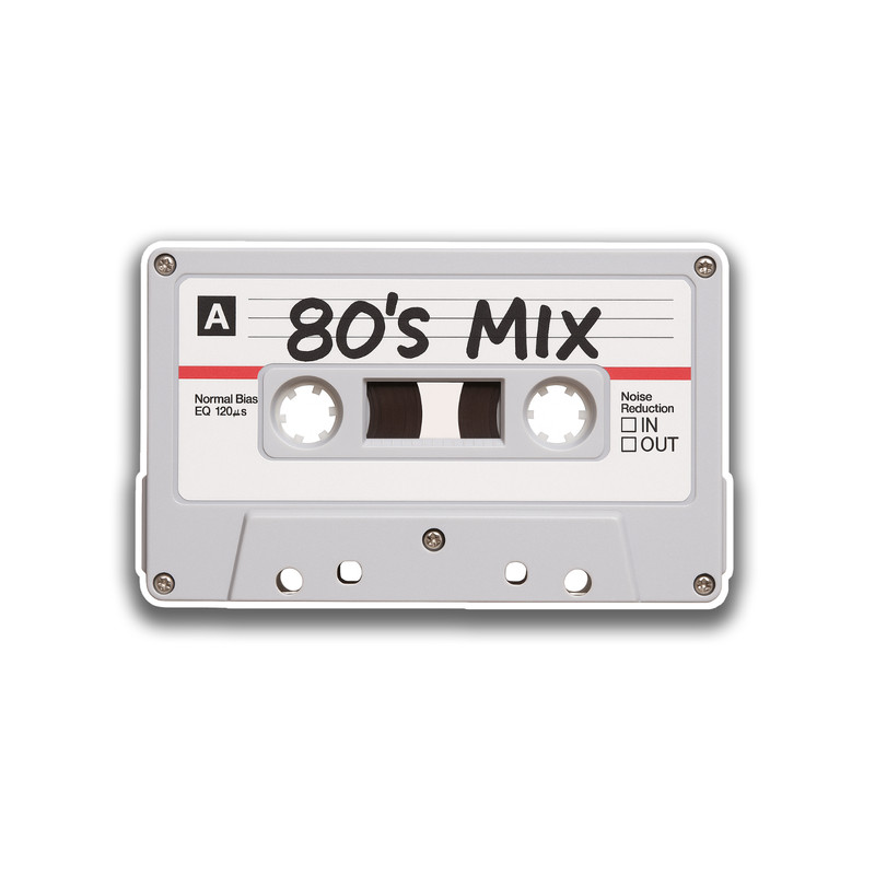 80s Mixtape Sticker 4 Inch Vinyl Decal for Planners or Cups Retro Theme Meme