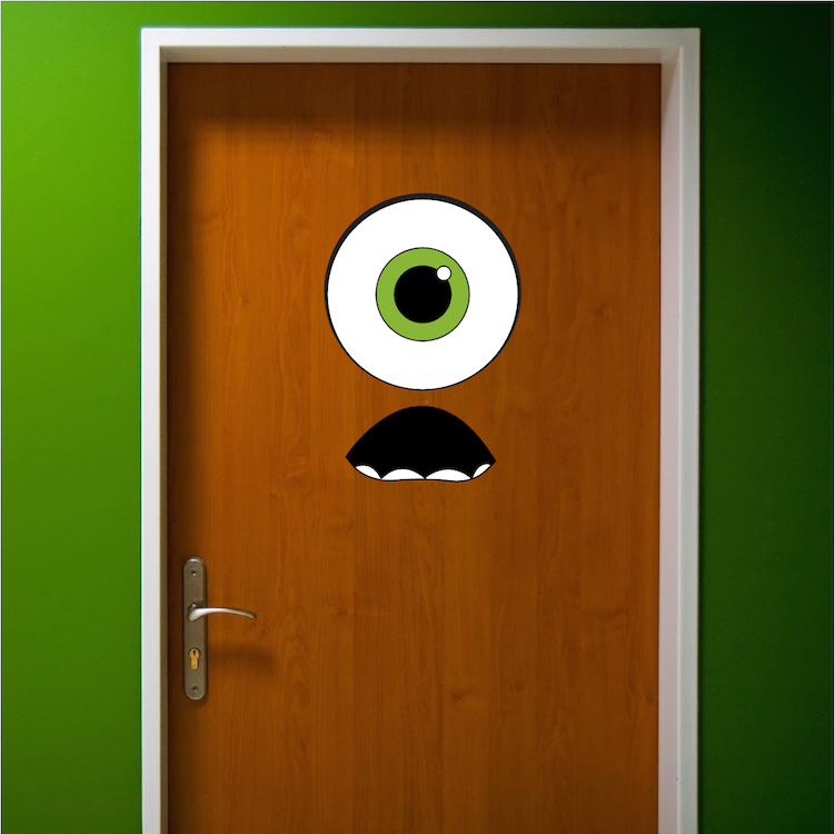 Monster's Inc. Wall Decal Mural Pixar Kids Movie Mike Wasowski Monster Boys, e30 gallery