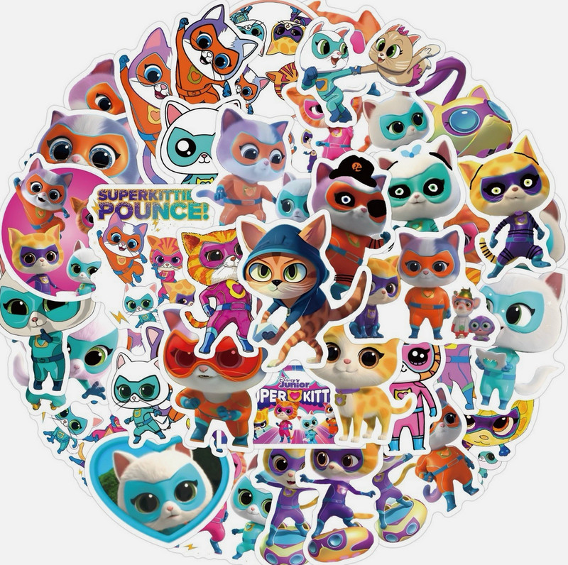 LOT OF 10 PCS random SUPER KITTIES characters disney junior supurr charged show
