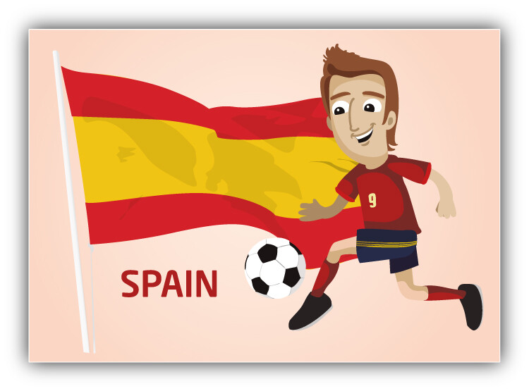 Spain Europe Football Player Flag Soccer World Cup Car Bumper Sticker Decal