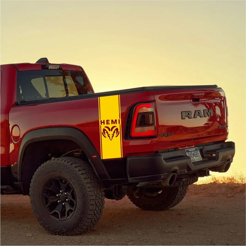 Aftermarket Dodge RAM Creative Stripe Graphic Decal Kit (2 Pcs) – Rear Body Viny gallery