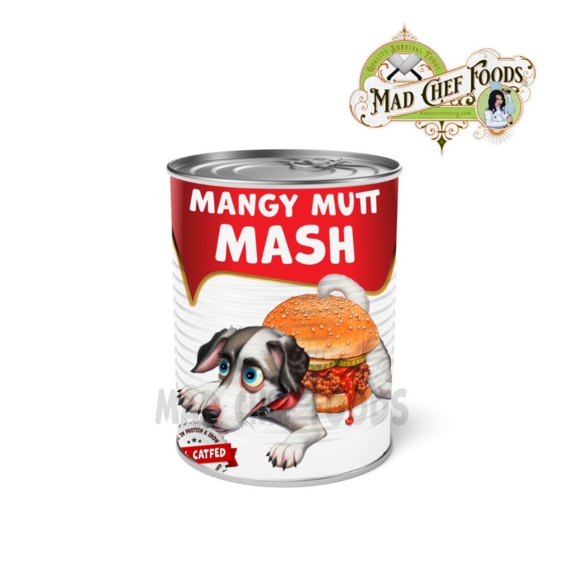 Mangy Mutt Mash Soup Can Label CHRISTMAS STOCKING STUFFER Joke Pet Gag Gift Dog