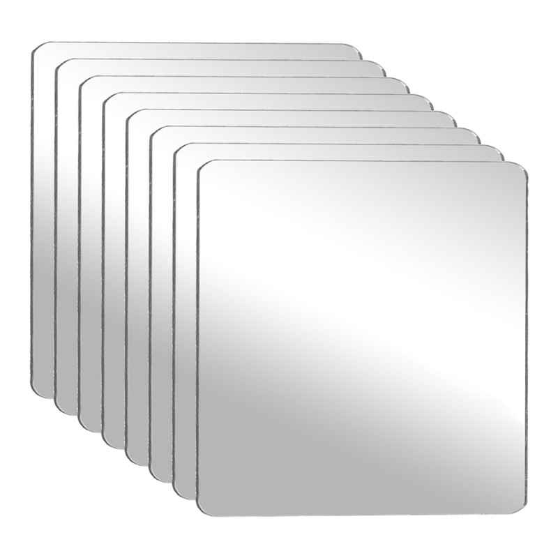8Pcs Acrylic Mirror Sheet, 1.6″ Square Self Adhesive Mirror