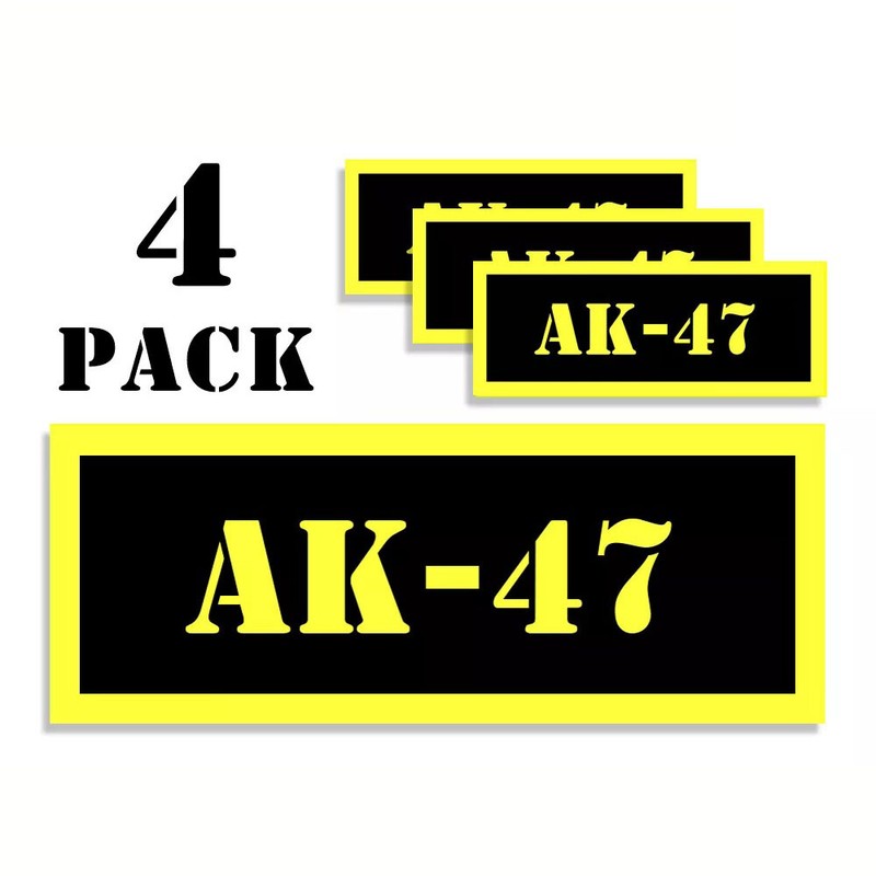 AK-47 Can Label Stickers Decal Ammunition (4 pack)