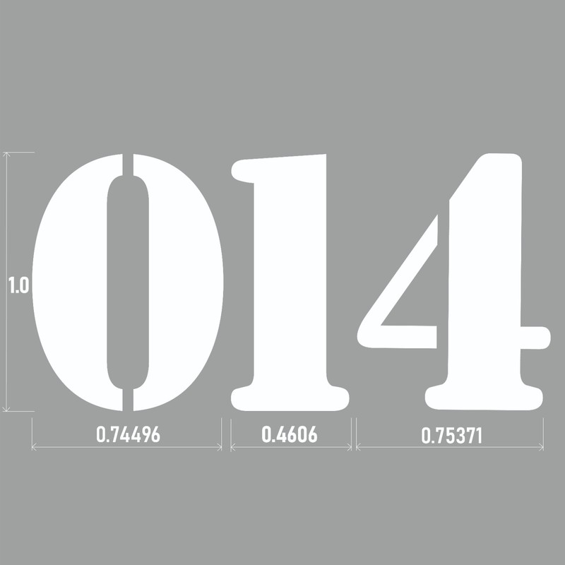 0-9 7-32" Stencil Joe Big Size White Outdoor Vinyl Die Cut Decal Numbers US-made gallery