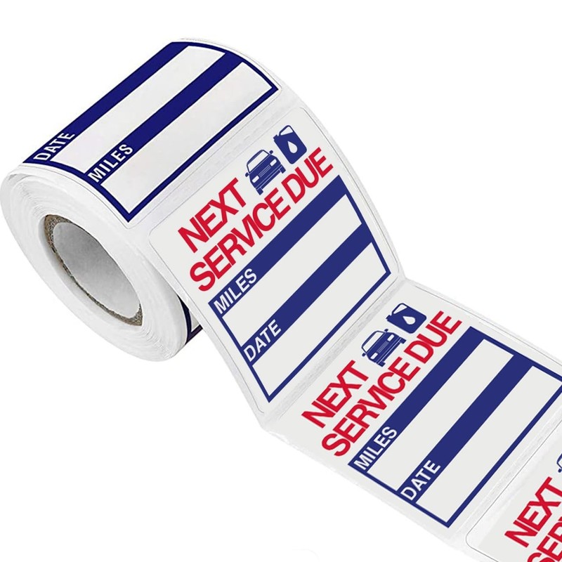 300 Pcs Oil Change Stickers – 2” Removable Vinyl Labels for Auto Maintenance