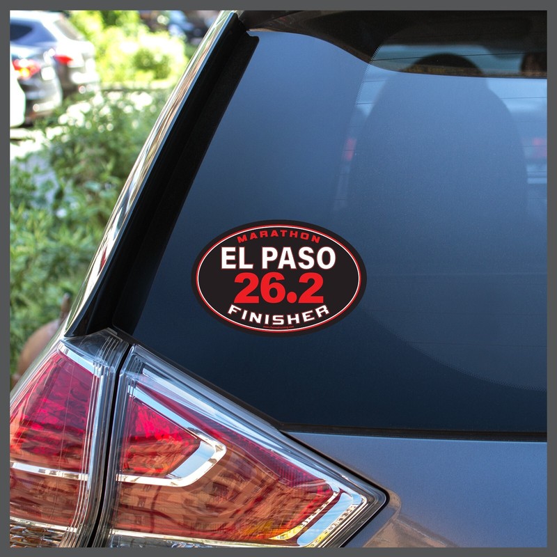 El Paso Marathon 26.2 Finisher CUSTOM YEAR Removable Sticker Decal or Car Magnet
