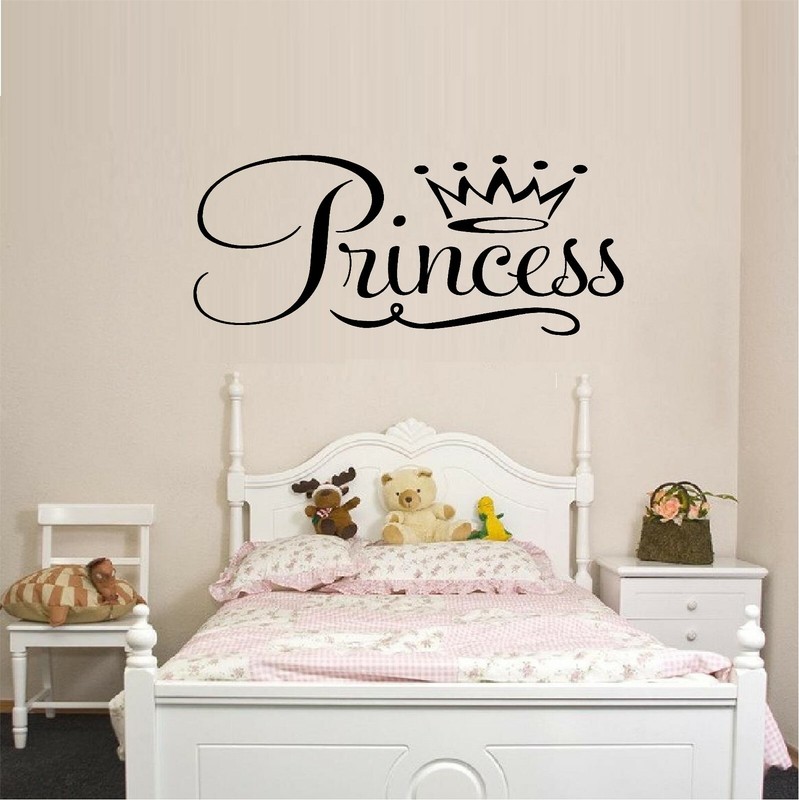 Princess w/Crown Vinyl Decal Home Décor 12″ x 28″