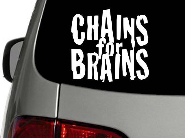 Chains for Brains Disc Golf 6 x 5 Vinyl Decal Car Sticker Wall Truck