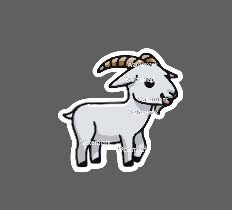 Goat Cartoon Sticker Horns Waterproof – Buy Any 4 For $1.75 EACH Storewide!