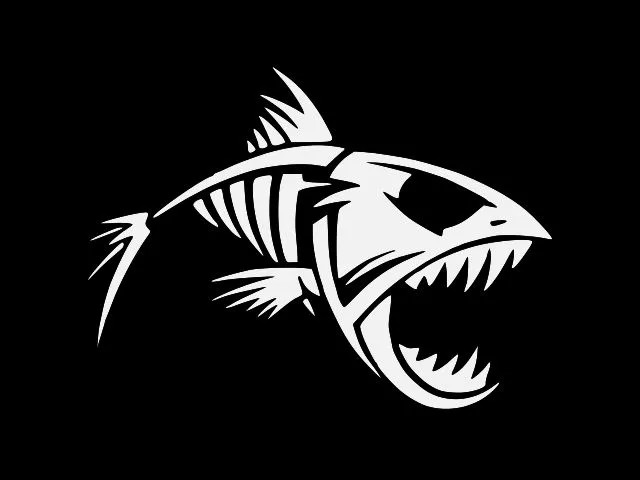 SKELETON FISH Fisherman Vinyl Decal Sticker Car Truck Window Bumper Laptop