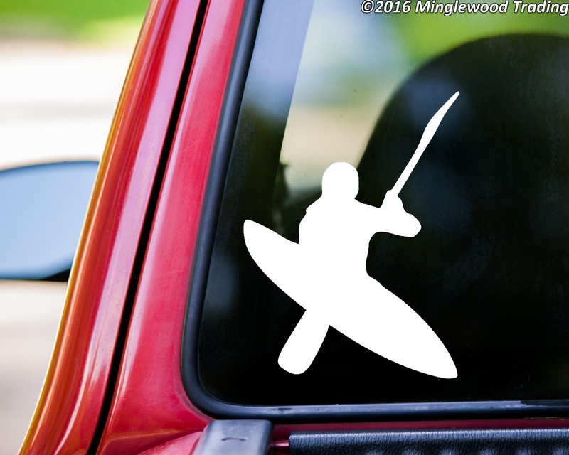 Kayak Vinyl Decal Sticker – Whitewater Rapids River Sea Kayaking 5.5″ x 4″