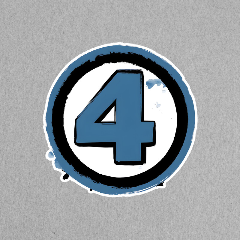 Fantastic Four Logo Sticker – Marvel Comics Superhero Team Emblem Decal #1112