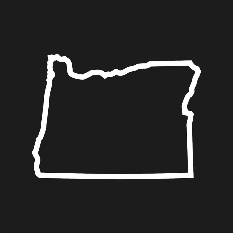 Oregon Outline Vinyl Decal Hallow State Line shape sticker