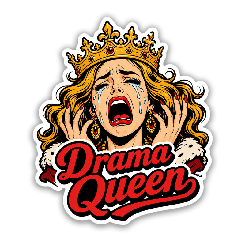 Drama Queen Sticker 4 Inch Vinyl Decal Adult Humor Tumbler Planner Vehicle