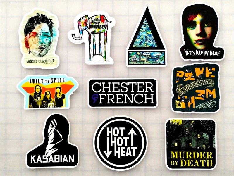 Indie Rock Vinyl Sticker Lot (10 Pack) SET 3 cage the elephant kasabian pavement