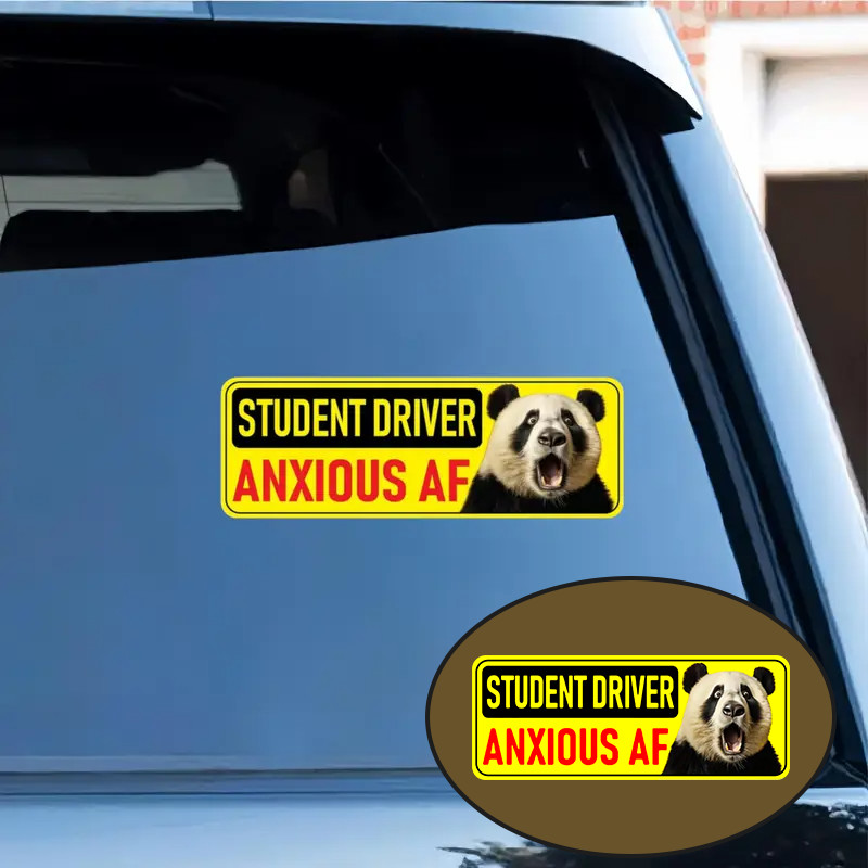 Funny “Student Driver Anxious AF” & “Student Driver No Honking” Stickers – Vinyl