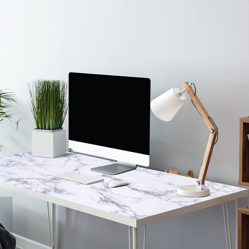Arthome White Marble Contact Paper - Peel and Stick Wallpaper - Self-Adhesive... gallery