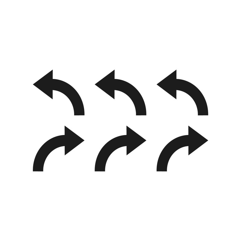 set of 6 curved arrows Vinyl Decal Arrow shape symbol Sticker