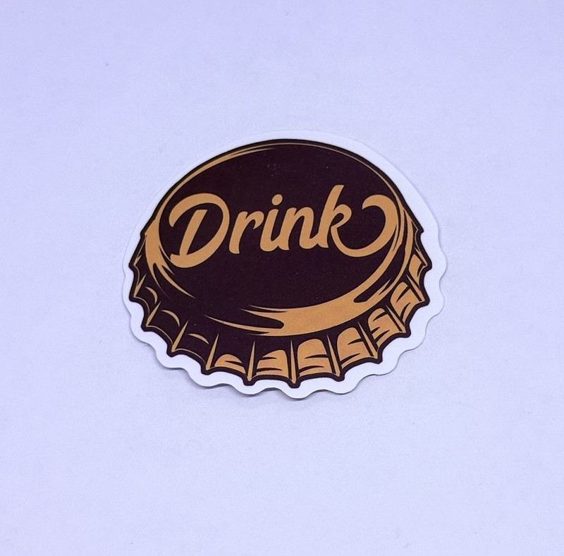 “Drink” Soda Bottle Cap Sticker Decal Vinyl Cool Art Souvenir Journal Wall Tc6