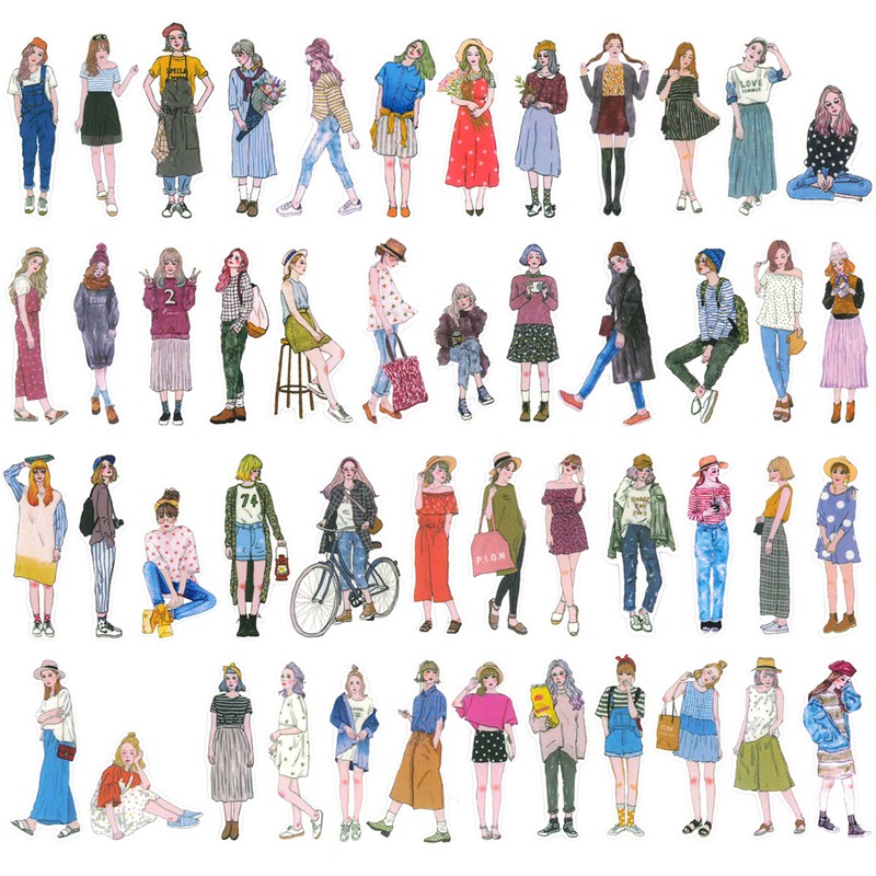 Wrapables Fashion Women People Vinyl Stickers for Scrapbooking, Journaling gallery