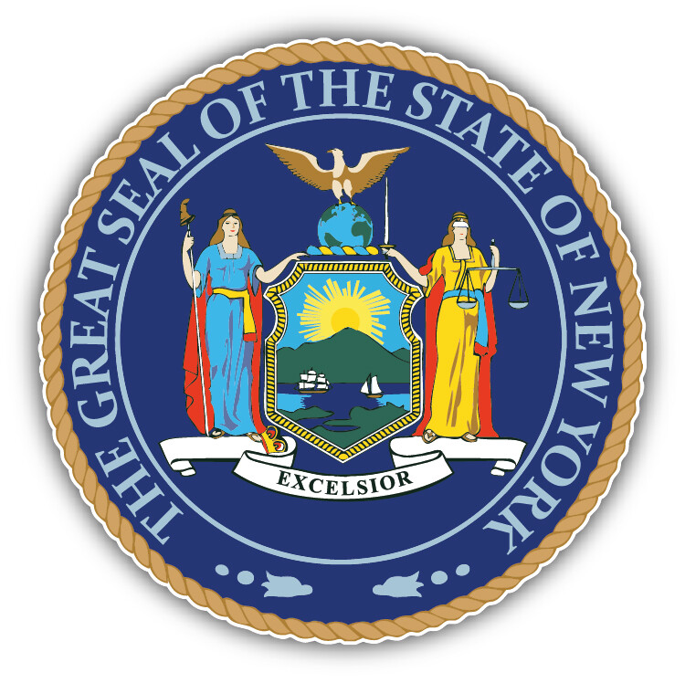 New York USA State Seal Car Bumper Sticker Decal