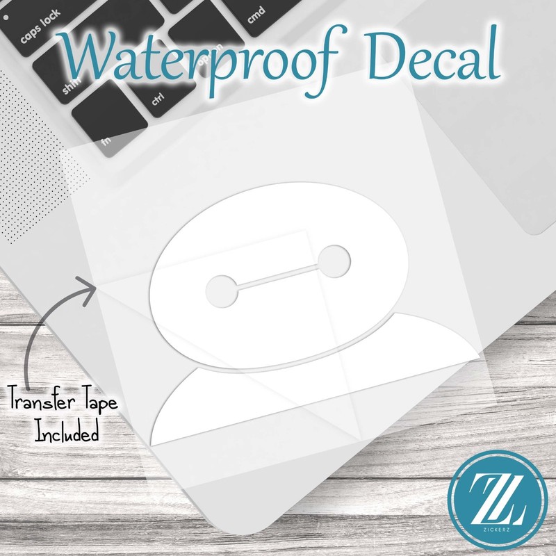 Baymax Peeker Vinyl Decal, Big Hero 6 Disney Decal for Cars and Laptops