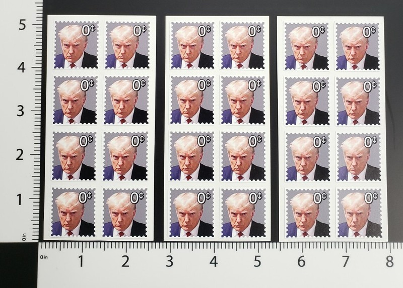 Donald Trump 0 cent NOVELTY STAMP 24 pack Presidential Zero Cents stamps for FUN