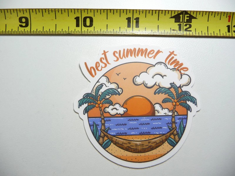 SUMMERTIME SUMMER TIME HAMMOCK RELAX VACATION SMALL STICKER DECAL VACATION TRIP