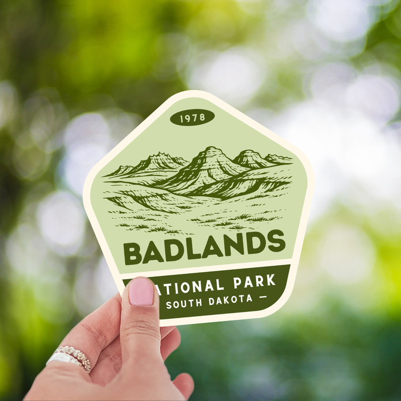 Badlands National Park Sticker Retro South Dakota Travel Vinyl Decal Badge gallery