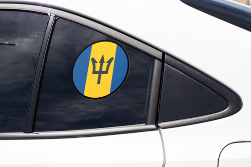 Barbados Flag Circle Sticker Decal gallery