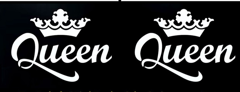 Queen with Crown Two 5″ Vinyl Decal Car Window Laptop Tablet Door Mirror Tumbler